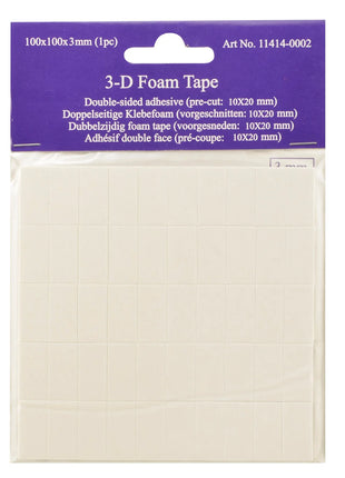 Vaessen Creative • 3D Foam tape 3mm (10x20mm) 50stuks
