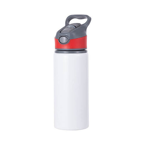 Witte aluminium waterfles van 650 ml met schroefdop Rood voor sublimatie
