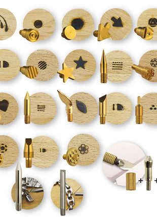 Vaessen Creative • Houtbrander set met 23 opzetstukken