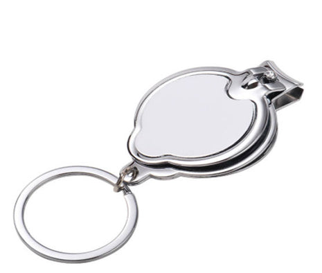 Metalen Sleutelhanger Nagelknipper voor Sublimatie – Zilver/Wit Glans (incl. plakplaatje & tape)
