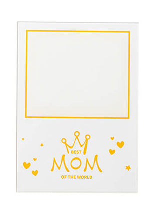 Glasframe Best Mom of the World voor Sublimatie – 12,7 x 17,8 cm (excl. houten basis)