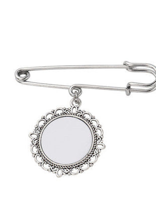 Metalen Broche voor Sublimatie – Zilver/Wit