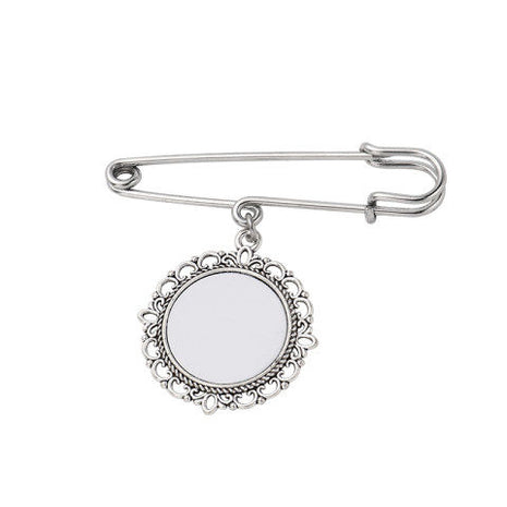 Metalen Broche voor Sublimatie – Zilver/Wit