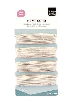 Vaessen Creative • Hemp koord Assortiment 4x10m Naturel