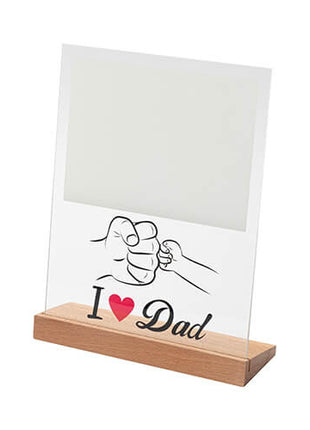 Glasframe I Love Dad voor Sublimatie – 20 x 25 cm (excl. houten basis)