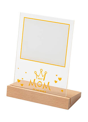Glasframe Best Mom of the World voor Sublimatie – 12,7 x 17,8 cm (excl. houten basis)