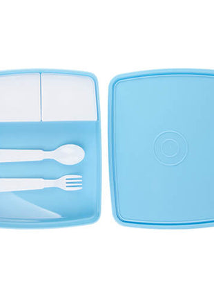 Kinder Lunchbox / brood trommel  incl. asseccoires Blauw voor sublimatie