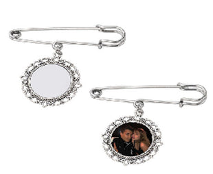 Metalen Broche voor Sublimatie – Zilver/Wit