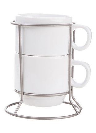 170ml (6oz) 2 Stapelbare Kopjes inclusief standaard voor sublimatie