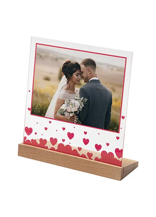 Glasframe Love voor Sublimatie – 20 x 20 cm (excl. houten basis)