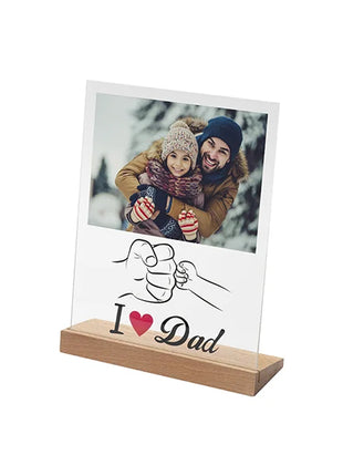 Glasframe I Love Dad voor Sublimatie – 20 x 25 cm (excl. houten basis)
