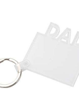 Acryl Sleutelhanger “DAD” voor Sublimatie – Transparant & Personaliseerbaar