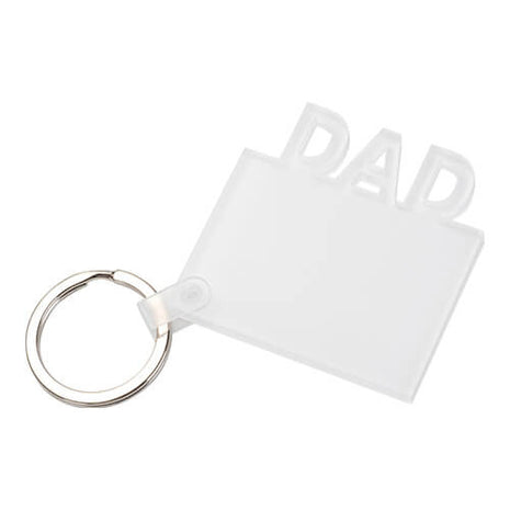 Acryl Sleutelhanger “DAD” voor Sublimatie – Transparant & Personaliseerbaar