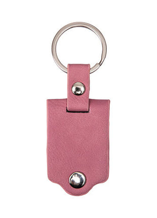 Metalen Sleutelhanger in Roze PU Leren Etui voor Sublimatie – Inclusief Plaatje