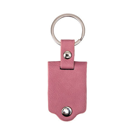 Metalen Sleutelhanger in Roze PU Leren Etui voor Sublimatie – Inclusief Plaatje