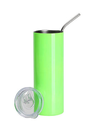 600 ml RVS Sublimatie Tumbler Neon Groen met Rietje