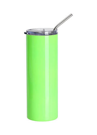 600 ml RVS Sublimatie Tumbler Neon Groen met Rietje