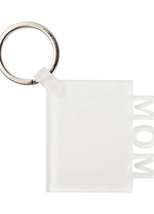 Acryl Sleutelhanger “MOM” voor Sublimatie – Transparant & Personaliseerbaar