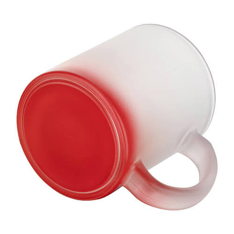 Glazen mok 330ml Frosted Gradient rood voor sublimatie