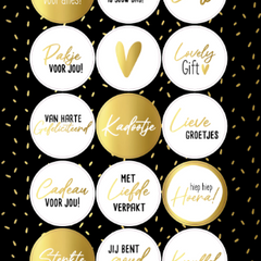 A5-stickervel Bestseller met diverse zwart-witte stickers en luxe goudfolie