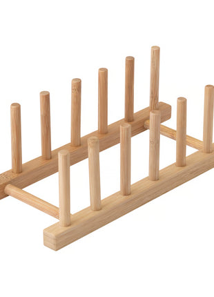 Bamboe rek met decoratieve tegels display