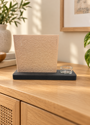 Sublimatietegel 15 × 15 cm met houder en waxinelichthouder