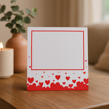 Glasframe Love voor Sublimatie – 20 x 20 cm (excl. houten basis)