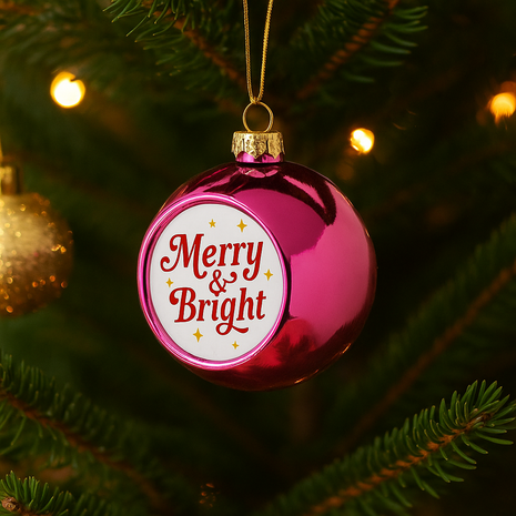 Kerstbal Roze Ø8cm voor sublimatie