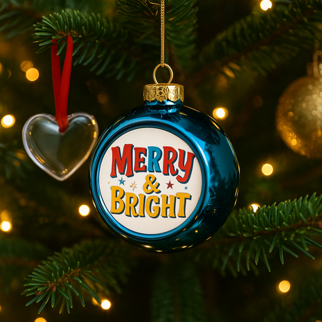 Kerstbal Blauw Ø8cm voor sublimatie