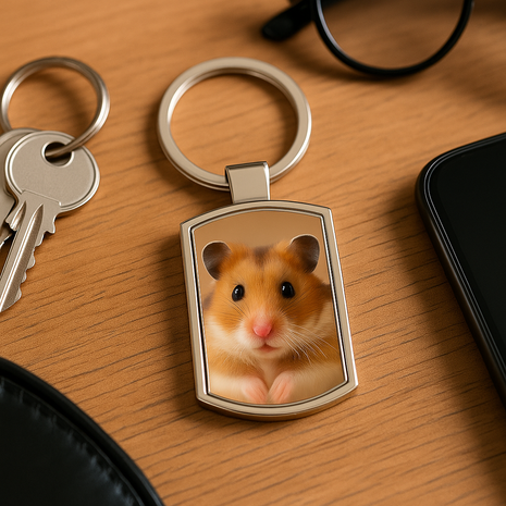 Metalen Sleutelhanger Rechthoek 3x7,5 cm – Geschikt voor Sublimatie