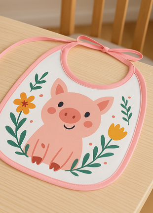 Microvezel Slabbetje met Roze bies voor sublimatie