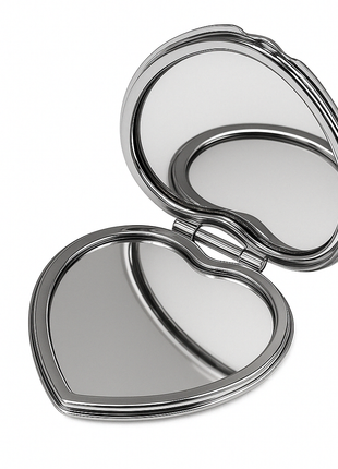 Hartvormig Metalen Spiegeltje voor Sublimatie – Zilver, Afsluitbaar