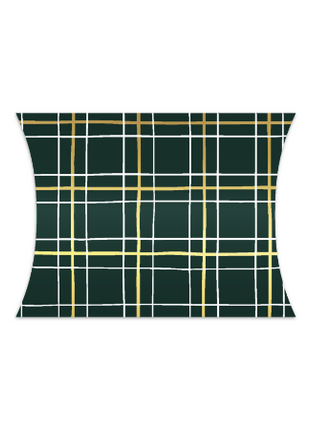 Groen gondeldoosje met klassiek kerstruitdessin van 14 × 2,4 × 11 cm