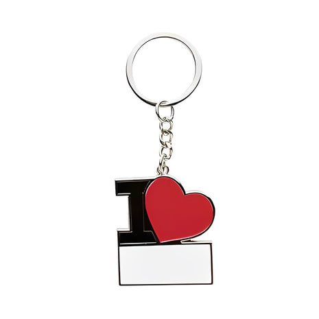 Metalen Sleutelhanger I Love voor Sublimatie – Inclusief Plaatje & Luxe Doosje