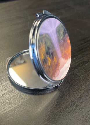 Rond Metalen Spiegeltje voor Sublimatie – Zilver, Afsluitbaar