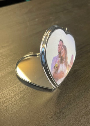 Hartvormig Metalen Spiegeltje voor Sublimatie – Zilver, Afsluitbaar