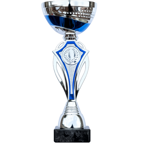 Klassieke gouden sportbeker van 24 cm met sublimatieplaatje voor gepersonaliseerde trofeeën