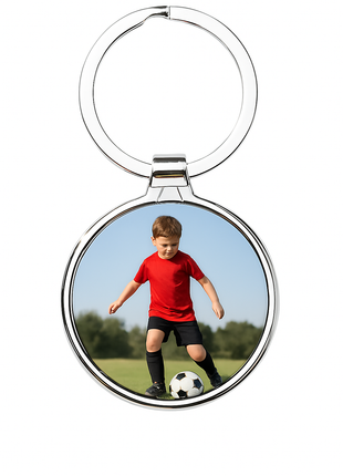 Metalen Sleutelhanger Rond – 7x4 cm voor Sublimatie