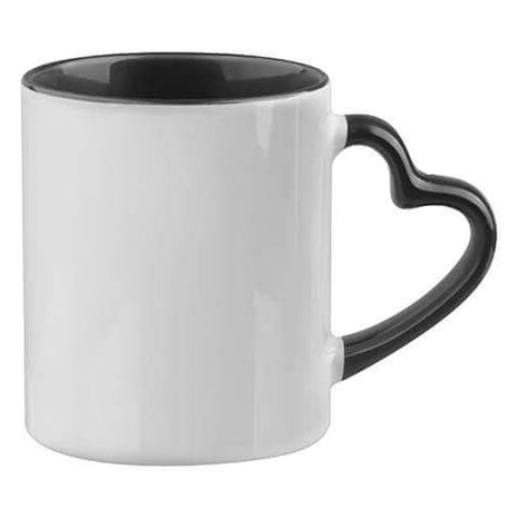 330ml (11oz) Duo Color Mok met hart oor zwart voor sublimatie