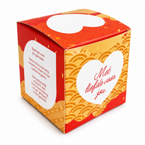 Lucky Red Mokkendoosje – Rood-Goud Cadeaudoosje voor Mok
