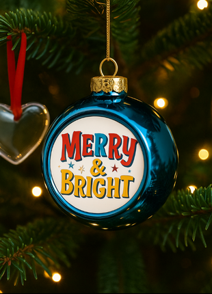 Kerstbal Blauw Ø8cm voor sublimatie