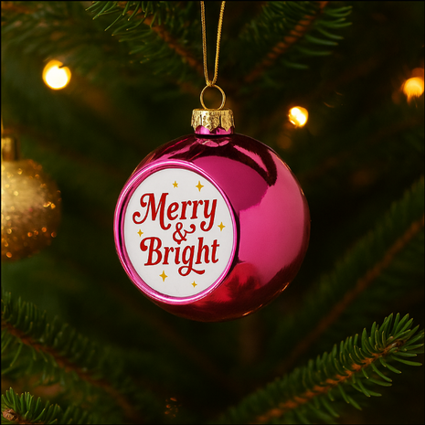 Kerstbal Roze Ø8cm voor sublimatie