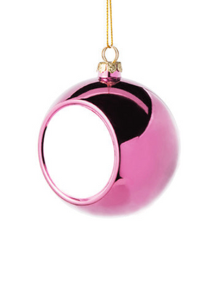 Kerstbal Roze Ø8cm voor sublimatie