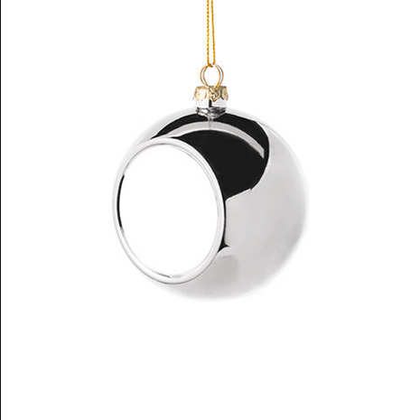 Kerstbal Zilver Ø8cm voor sublimatie