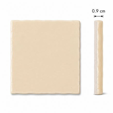 Spaanse Malaga Crema keramische glans tegel 10x10 cm geschikt voor vinyl en folie print toepassingen