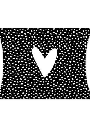 Zwart-witte XL-gondeldoos 101 Dots met wit hartje van 32 × 8 × 26 cm