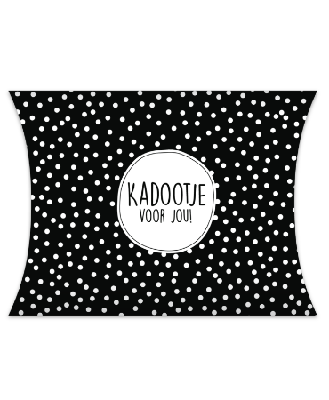 Zwart-witte XL-gondeldoos Kadootje voor jou van 32 × 8 × 26 cm, per stuk verkrijgbaar
