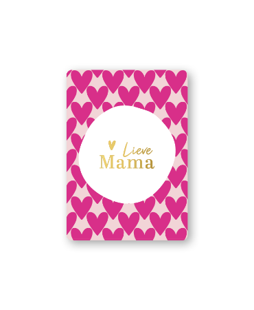 Cadeaukaartjes A7 - Lieve mama (hartjes xl)