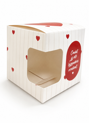 Classic Love Mokkendoosje – Cadeaudoosje met Rode Hartjes voor Mok