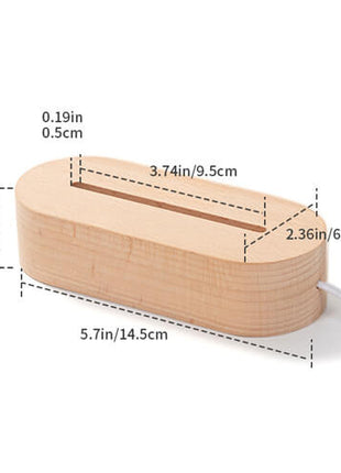 close up houten led lamp basis met warm licht en aansluiting